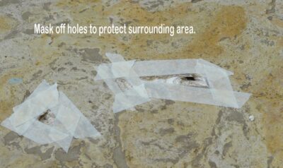 How to fill holes in Limestone floor