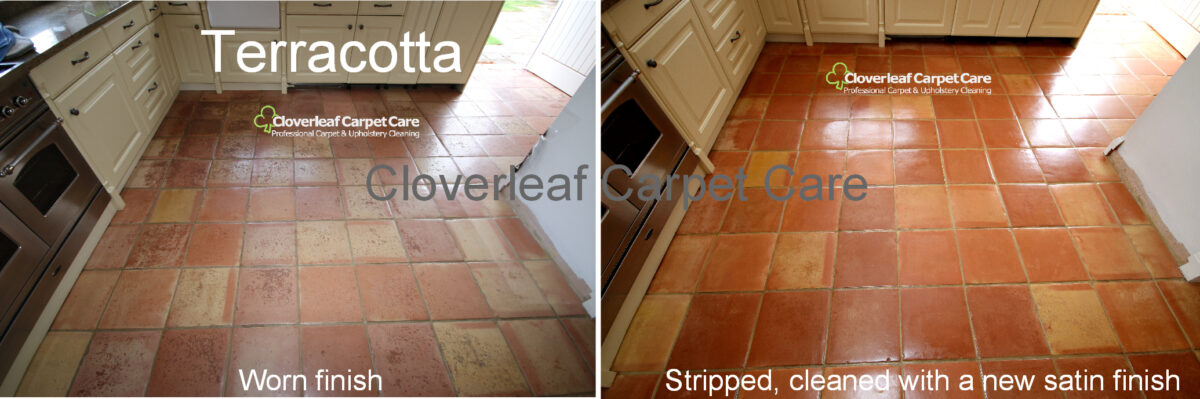 Terracotta floor wax stripping
